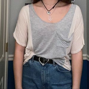 Grey and Cream Slouch Tee